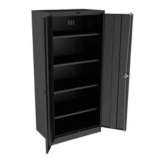 Tennsco - 5 Shelf Locking Storage Cabinet - Steel, 36" Wide x 24" Deep x 78" High, Black - Exact Tooling