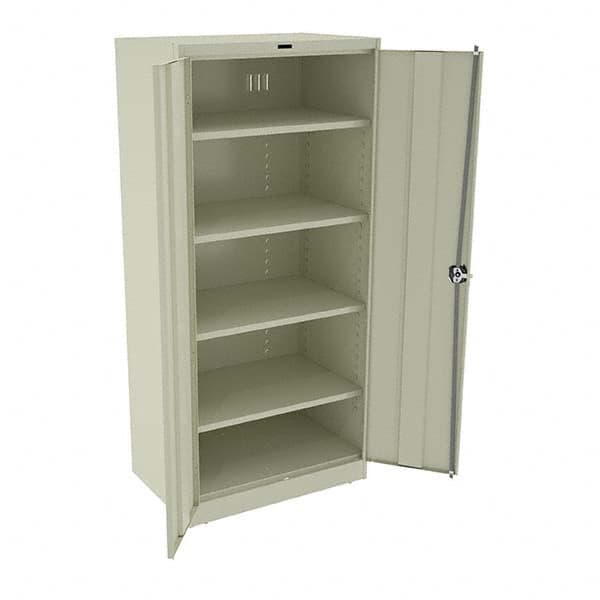Tennsco - 5 Shelf Locking Storage Cabinet - Steel, 36" Wide x 24" Deep x 78" High, Champagne/Putty - Exact Tooling
