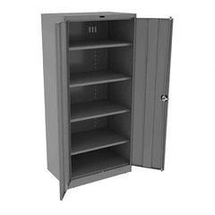 Tennsco - 5 Shelf Locking Storage Cabinet - Steel, 36" Wide x 24" Deep x 78" High, Medium Gray - Exact Tooling