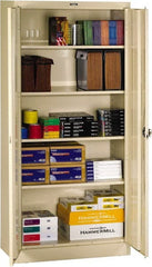 Tennsco - 5 Shelf Locking Storage Cabinet - Steel, 36" Wide x 18" Deep x 78" High, Sand - Exact Tooling