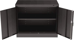Tennsco - 2 Shelf Locking Storage Cabinet - Steel, 36" Wide x 18" Deep x 30" High, Black - Exact Tooling