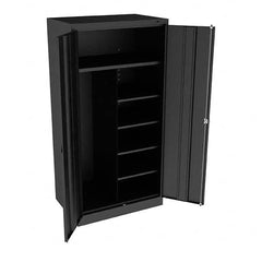 Tennsco - 6 Shelf Combination Storage Cabinet - Steel, 36" Wide x 24" Deep x 72" High, Black - Exact Tooling