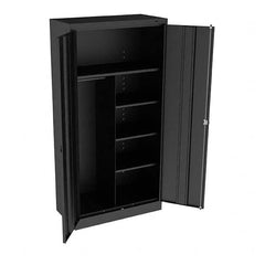 Tennsco - 6 Shelf Combination Storage Cabinet - Steel, 36" Wide x 18" Deep x 72" High, Black - Exact Tooling