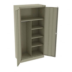 Tennsco - 6 Shelf Combination Storage Cabinet - Steel, 36" Wide x 18" Deep x 72" High, Sand - Exact Tooling