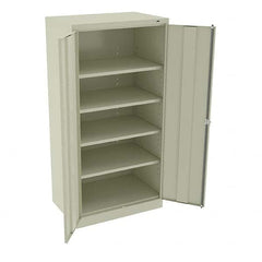 Tennsco - 5 Shelf Locking Storage Cabinet - Steel, 36" Wide x 24" Deep x 72" High, Champagne/Putty - Exact Tooling