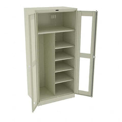 Tennsco - 6 Shelf Combination Storage Cabinet - Steel, 36" Wide x 24" Deep x 78" High, Champagne/Putty - Exact Tooling