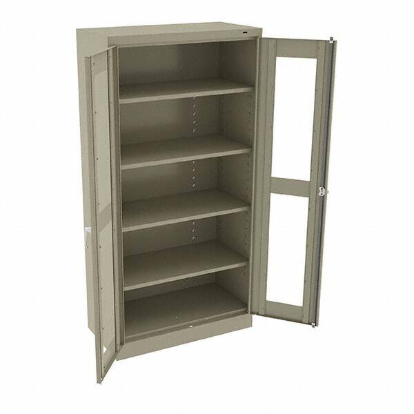 Tennsco - 5 Shelf Visible Storage Cabinet - Steel, 36" Wide x 18" Deep x 72" High, Sand - Exact Tooling
