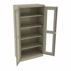 Tennsco - 5 Shelf Visible Storage Cabinet - Steel, 36" Wide x 18" Deep x 72" High, Sand - Exact Tooling