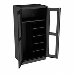Tennsco - 6 Shelf Combination Storage Cabinet - Steel, 36" Wide x 24" Deep x 72" High, Black - Exact Tooling