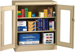 Tennsco - 3 Shelf Visible Storage Cabinet - Steel, 36" Wide x 18" Deep x 42" High, Sand - Exact Tooling