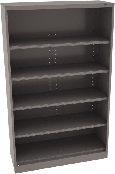 Tennsco - 5 Shelf, 400 Lb. Capacity, Closed Shelving Storage Cabinets and Lockers - 48 Inch Wide x 18 Inch Deep x 78 Inch High, Medium Gray - Exact Tooling