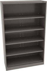 Tennsco - 5 Shelf, 400 Lb. Capacity, Closed Shelving Storage Cabinets and Lockers - 48 Inch Wide x 18 Inch Deep x 78 Inch High, Medium Gray - Exact Tooling