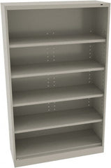 Tennsco - 5 Shelf, 400 Lb. Capacity, Closed Shelving Storage Cabinets and Lockers - 48 Inch Wide x 18 Inch Deep x 78 Inch High, Light Gray - Exact Tooling