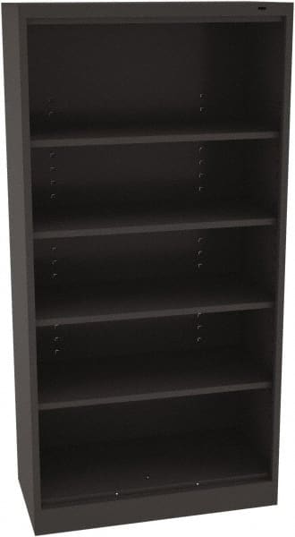 Tennsco - 5 Shelf, 200 Lb. Capacity, Closed Shelving Storage Cabinets and Lockers - 36 Inch Wide x 24 Inch Deep x 72 Inch High, Black - Exact Tooling