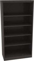 Tennsco - 5 Shelf, 200 Lb. Capacity, Closed Shelving Storage Cabinets and Lockers - 36 Inch Wide x 24 Inch Deep x 72 Inch High, Black - Exact Tooling