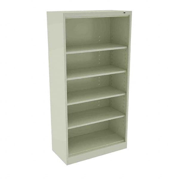 Tennsco - 5 Shelf, 200 Lb. Capacity, Closed Shelving Storage Cabinets and Lockers - 36 Inch Wide x 24 Inch Deep x 72 Inch High, Champagne and Putty - Exact Tooling
