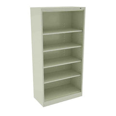 Tennsco - 5 Shelf, 200 Lb. Capacity, Closed Shelving Storage Cabinets and Lockers - 36 Inch Wide x 24 Inch Deep x 72 Inch High, Champagne and Putty - Exact Tooling