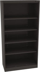 Tennsco - 5 Shelf, 150 Lb. Capacity, Closed Shelving Storage Cabinets and Lockers - 36 Inch Wide x 18 Inch Deep x 72 Inch High, Black - Exact Tooling