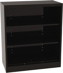 Tennsco - 3 Shelf, 200 Lb. Capacity, Closed Shelving Storage Cabinets and Lockers - 36 Inch Wide x 24 Inch Deep x 42 Inch High, Black - Exact Tooling