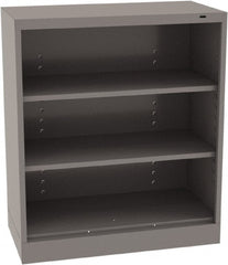 Tennsco - 3 Shelf, 200 Lb. Capacity, Closed Shelving Storage Cabinets and Lockers - 36 Inch Wide x 24 Inch Deep x 42 Inch High, Medium Gray - Exact Tooling