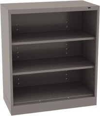 Tennsco - 3 Shelf, 150 Lb. Capacity, Closed Shelving Storage Cabinets and Lockers - 36 Inch Wide x 18 Inch Deep x 42 Inch High, Medium Gray - Exact Tooling