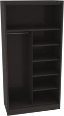 Tennsco - 6 Shelf, 150 Lb. Capacity, Closed Shelving Storage Cabinets and Lockers - 36 Inch Wide x 18 Inch Deep x 72 Inch High, Black - Exact Tooling