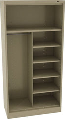 Tennsco - 5 Shelf, 150 Lb. Capacity, Closed Shelving Storage Cabinets and Lockers - 36 Inch Wide x 18 Inch Deep x 72 Inch High, Sand - Exact Tooling