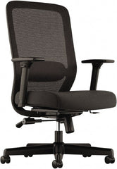 Basyx - 43" High Executive Chair - 25" Wide x 26-3/4" Deep, 100% Polyester Seat, Black - Exact Tooling