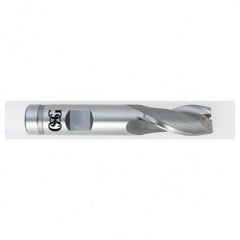 21/32 Dia. x 3-5/16 Overall Length 2-Flute Square End HSSE SE End Mill-Round Shank-Center Cutting-TiCN - Exact Tooling
