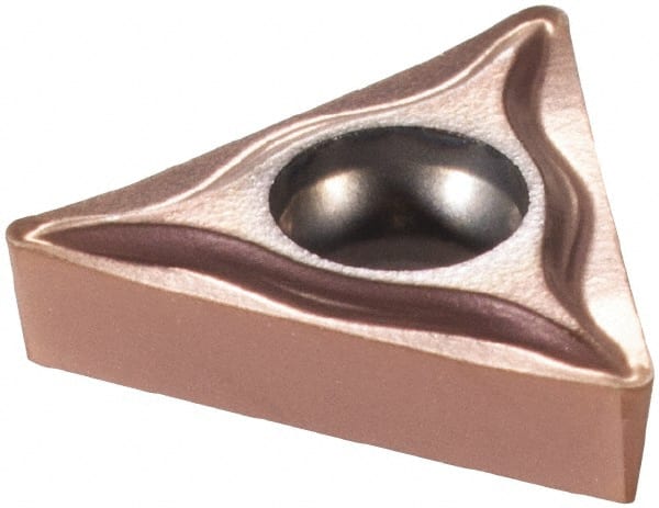 Sandvik Coromant - TCGT21.51 UM Grade 1125 Carbide Turning Insert - TiAlN/AlCr2O3 Finish, 60° Triangle, 1/4" Inscr Circle, 3/32" Thick, 1/64" Corner Radius - Exact Tooling