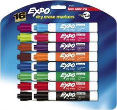 Expo - Assorted Colors, Low Odor Chisel Tip 16 Pack Dry Erase Markers - For Use with Dry Erase Marker Boards - Exact Tooling
