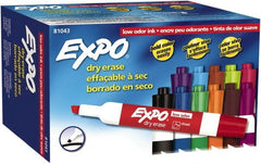 Expo - Aqua, Black, Blue, Brown, Green, Lime, Orange, Pink, Plum, Pumpkin, Purple & Red Low Odor Chisel Tip 12 Pack Dry Erase Markers - For Use with Dry Erase Marker Boards - Exact Tooling