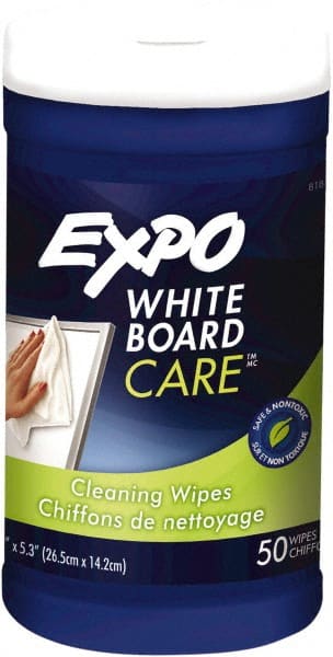 Expo - Dry Erase Surface Cleaner - Includes 50 White Board Cleaning Wipes, For Use with Dry Erase Marker Boards - Exact Tooling