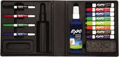 Expo - Assorted Colors, Low Odor 4 Fine Point, 8 Chisel Tip Dry Erase Markers - Includes Cleaning Fluid, For Use with Dry Erase Marker Boards - Exact Tooling