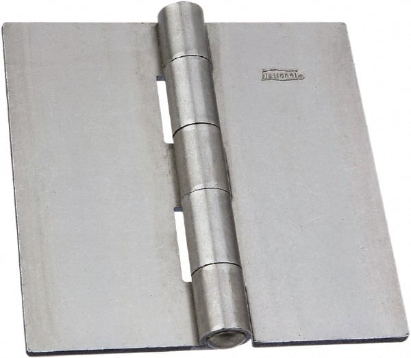 National Mfg. - 4-1/2" Long x 4-1/2" Wide Steel Full Surface Hinge - Plain Steel Finish, 5 Knuckles - Exact Tooling