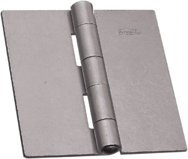 National Mfg. - 4" Long x 4" Wide Steel Full Surface Hinge - Plain Steel Finish, 5 Knuckles - Exact Tooling