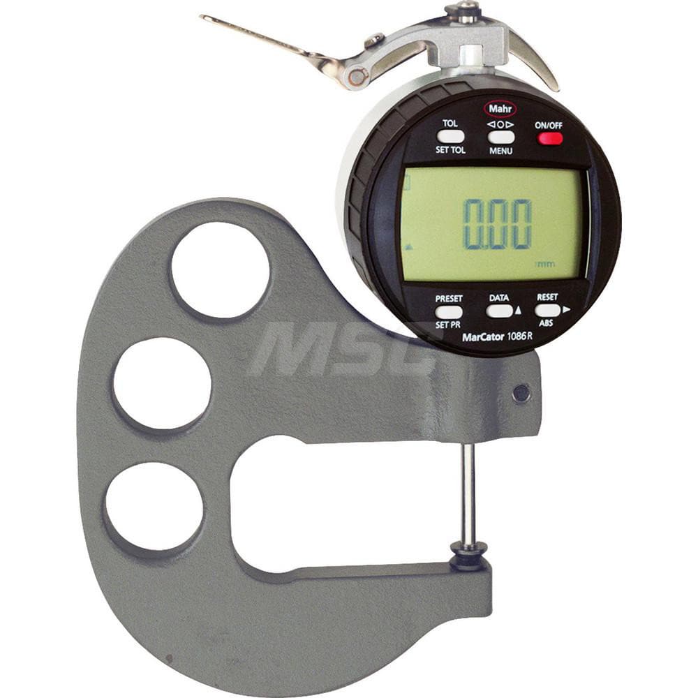 Mahr - Electronic Thickness Gages; Minimum Measurement (mm): 0 ; Minimum Measurement (Decimal Inch): 0 ; Maximum Measurement (Inch): 1 ; Maximum Measurement (Decimal Inch): 1 ; Maximum Measurement (mm): 25 ; Resolution (mm): 0.0005; 0.001; 0.002; 0.005; - Exact Tooling