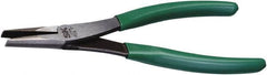 SK - 8-1/4" OAL, 4" Jaw Length, Duckbill Pliers - Serrated Jaw, Vinyl Coated Handles - Exact Tooling