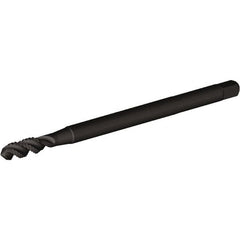 Kennametal - 1/4-20 UNC 3 Flute H3 Oxide Finish High Speed Steel Spiral Flute Extension Tap - Modified Bottoming Chamfer, 6" OAL, 3B Class of Fit, Series T830 - Exact Tooling