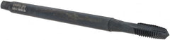 Kennametal - 3/8-16 UNC 3 Flute H3 Oxide Finish High Speed Steel Spiral Point Extension Tap - Plug Chamfer, 6" OAL, 3B Class of Fit, Series T820 - Exact Tooling