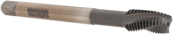 Kennametal - M12x1.75 Metric Coarse, 3 Flute, TiN/CrC/C Finish, Vanadium High Speed Steel Spiral Point Tap - Plug Chamfer, Right Hand Thread, 110mm OAL, 0.83" Thread Length, 9.32mm Shank Diam, 6H Class of Fit, Series T672 - Exact Tooling