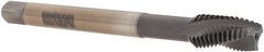 Kennametal - M12x1.75 Metric Coarse, 3 Flute, TiN/CrC/C Finish, Vanadium High Speed Steel Spiral Point Tap - Plug Chamfer, Right Hand Thread, 110mm OAL, 0.83" Thread Length, 9.32mm Shank Diam, 6H Class of Fit, Series T672 - Exact Tooling