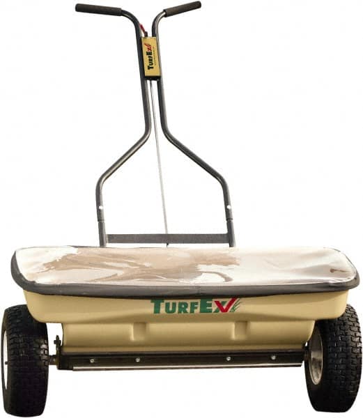 Trynex - 120 Lb Polyethylene Walk Behind Drop Landscape Spreader - 12" Pneumatic Wheels - Exact Tooling