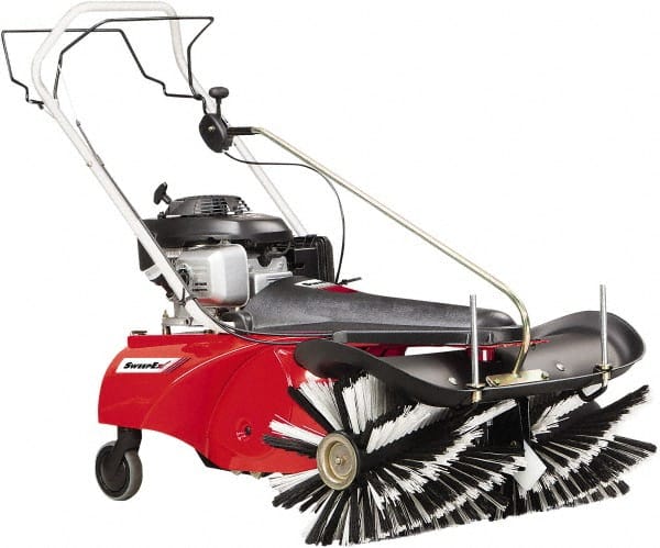 Trynex - 32" Sweeping Width, Single Brush Rotary Sweeper - Self Propelled, Rubber Wheels, Polypropylene Bristles - Exact Tooling