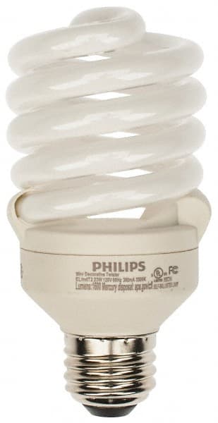 Philips - 23 Watt Fluorescent Residential/Office Medium Screw Lamp - 3,500°K Color Temp, 1,600 Lumens, 120 Volts, EL/mDT, 10,000 hr Avg Life - Exact Tooling