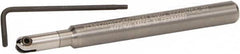 Kennametal - 1/4" Cut Diam, 1/8" Max Depth of Cut, 1/4" Shank Diam, 150mm OAL, Indexable Ball Nose End Mill - 70mm Head Length, Straight Shank, KDMB Toolholder, KDMB 0250.. Insert - Exact Tooling