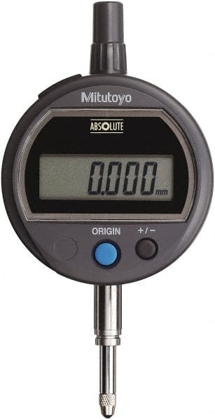 Mitutoyo - 0 to 12.7mm Range, 0.001mm Graduation, Electronic Drop Indicator - Lug Back, Accurate to 0.003mm, Metric System, LCD Display - Exact Tooling
