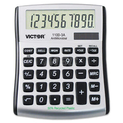 Victor - Calculators; Type: Desktop Calculator ; Type of Power: Solar/Battery ; Display Type: 10-Digit LCD ; Color: Silver ; Display Size: 16mm ; Width (Decimal Inch): 4.5000 - Exact Tooling