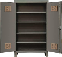 Durham - 4 Shelf Locking Storage Cabinet - Steel, 48" Wide x 24" Deep x 78" High, Gray - Exact Tooling