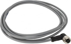 Telemecanique Sensors - 3 Amp, M12 4 Pin Elbowed Female Cordset Sensor and Receptacle - 250 VAC, 300 VDC, 2m Cable Length, IP67 Ingress Rating - Exact Tooling